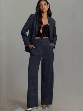 Anthropologie Mare Mare Sparkle Pinstripe Blazer XS